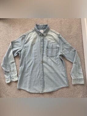 Goodfellow & Co Light Blue Denim Button-Up Shirt Mens Large